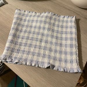 hollister tube top blue gingham